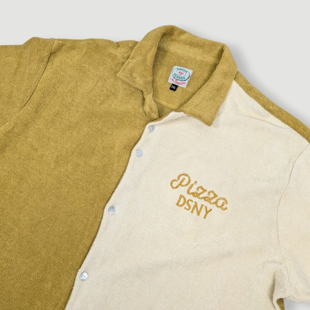 Prince St Pizza x Dinner Service NY DSNY Terry Cloth Bowling Shirt‎ Men's 2XL